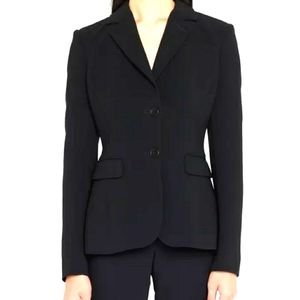 Women's Black Button Pantsuit Jacket